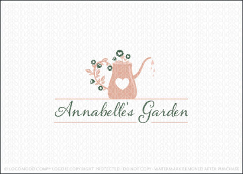 Floral Garden Watering Can Logo For Sale Logo Mood
