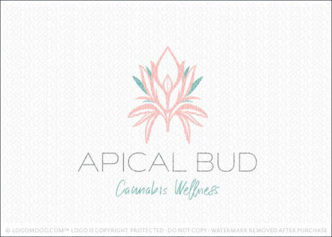 Female Aprical Bud Cannabis Plant Logo For Sale