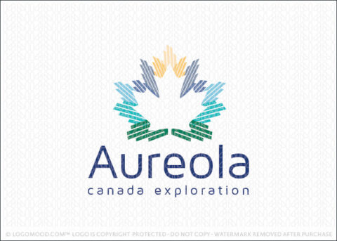 Aureola Northern lights Canadian Maple Leaf Landscape Exploration Exclusive Logo For Sale
