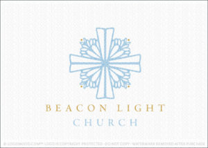 Beacon Lighthouse Sun Rays natural Church Logo For Sale