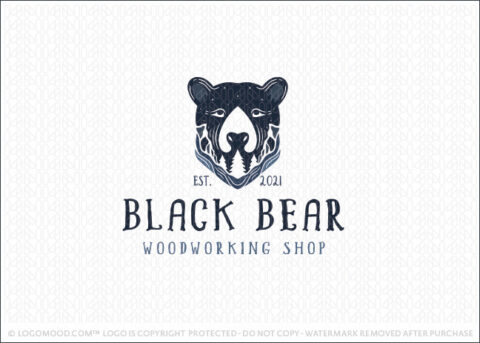 Black Bear Outdoor Woods & Mountain Landscape Logo For Sale Logo Mood.com