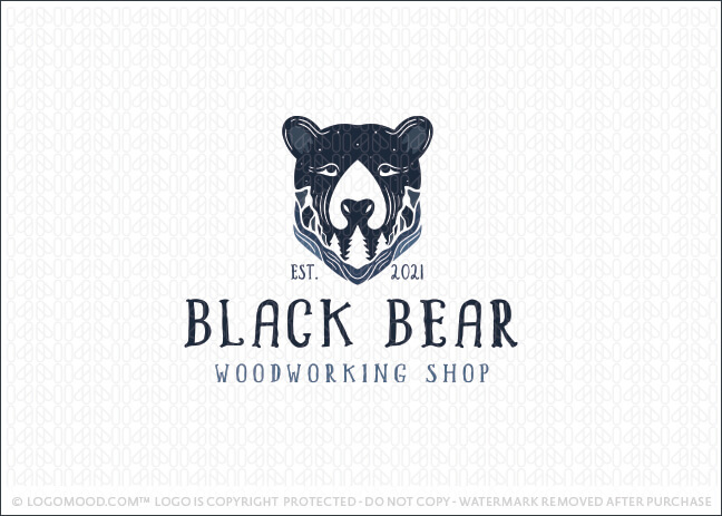 Black Bear Outdoor Woods & Mountain Landscape Logo For Sale Logo Mood.com