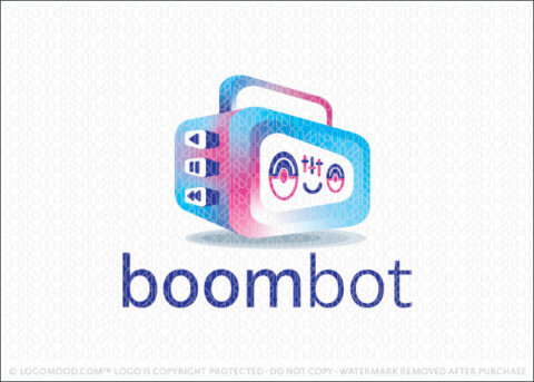 Boom Bot Robot Music Ready Made Logo For Sale Logo Mood