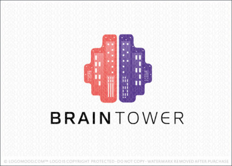 Brain City Scape Tower Logo For Sale