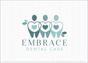 Embrace Dental Hearth Tooth People Logo For Sale