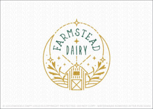 Farmstead Dairy Farm Logo For Sale