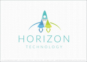 Modern Technology Space Rocket Logo For Sale