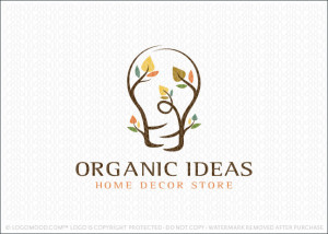 Organic Lightbulb Ideas Logo For Sale
