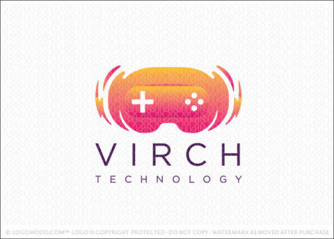 Virtual Reality Headset Technology Logo For Sale