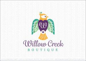 Willow Tree And Dove Bird Logo For Sale